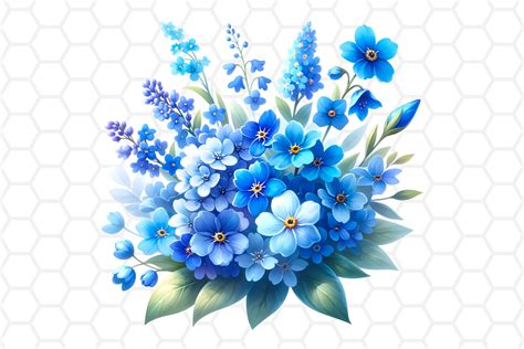 blue flower clipart 1