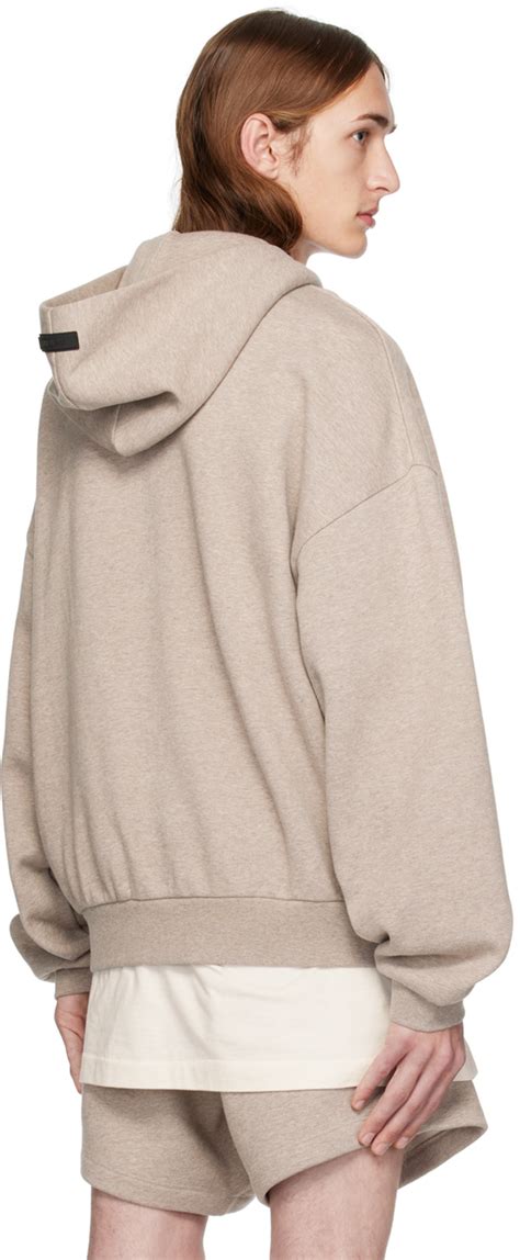 Fear Of God Essentials Beige Bonded Hoodie Fear Of God Essentials