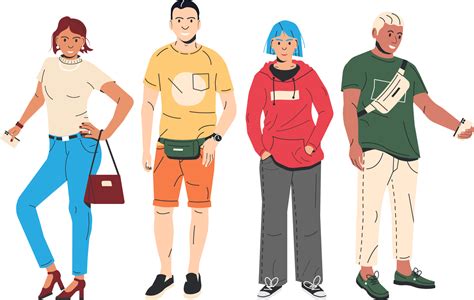 Group Of Fashion People Characters 35715525 Png
