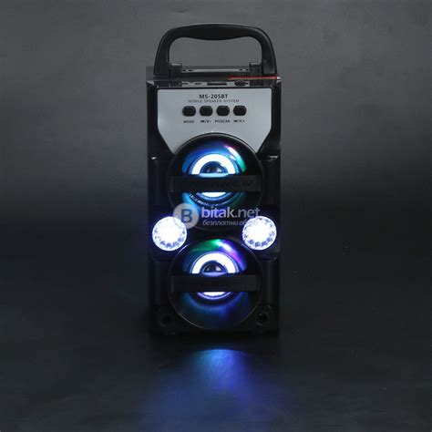 Портативна FM колонка MS-205 BT-+,Bluetooth+MP3+цветомузикa / гр ...