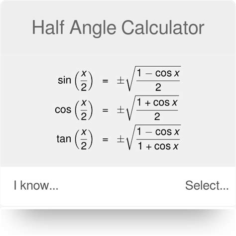 Half Angle Formula Calculator Online Aikicai Org