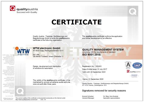 Certificates Wtw Electronic