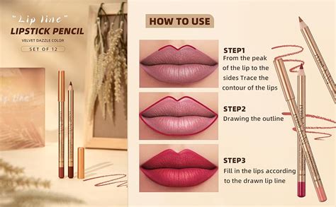 Colour Matte Lip Liner Pen Set Slim Waterproof Brown Lip Linerr High Pigmented Creamy Nude