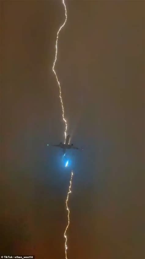 Viral Video Captures Moment Lightning Strikes Plane Mid Flight