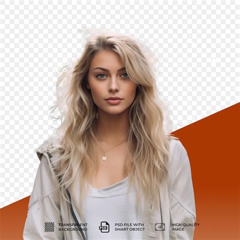 Psd Jeune Femme Blonde Avec Avec Peau Bronzée Isolée Sur Fond Transparent PSD Premium