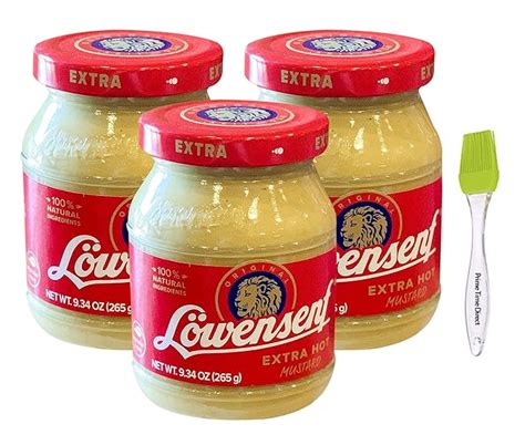 Lowensenf Extra Hot German Mustard 9 3 Oz 3 Pack Bundled With