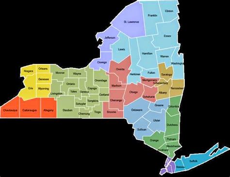 Map of New York Counties - Free Printable Maps