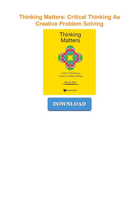 PPT - ⚡read Thinking Matters: Critical Thinking As Creative Problem ... 