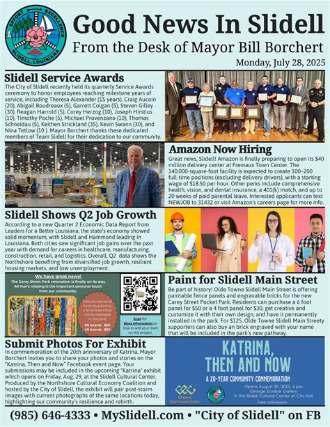 Good News in Slidell - July 28, 2025 - The City of Slidell, Louisiana