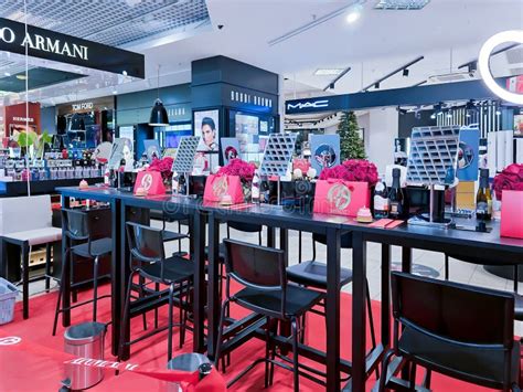 Beautiful Modern Perfume And Cosmetic Boutique Interior With Make Up