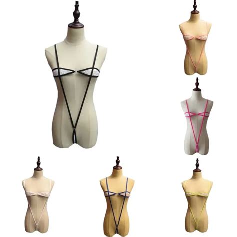 ENSEMBLE DE BIKINI En Dentelle See Through Soutien Gorge Haut Gstring Maillots D EUR