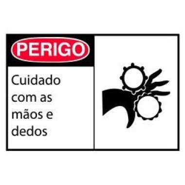 Etiqueta de Perigo Cuidado as Mãos e Dedos