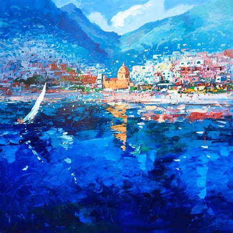 Positano Painting On Canvas Original Painting Amalfi Coast Etsy