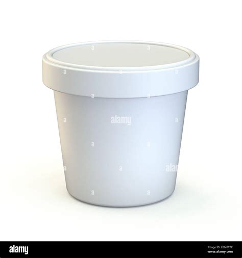 White ice cream tub Front view 3D render illustration isolated on white ...