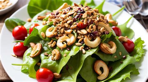 Premium Ai Image Spicy Chicken Cashew Nut Salad