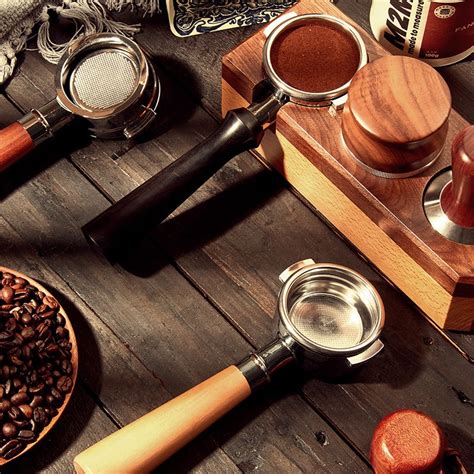 Koryaiko MM Espresso Coffee Machine Naked Portafilter Stainless Steel Wood Handle Double Shot