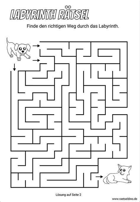 Labyrinth Rätsel für Kinder als PDF kostenlos