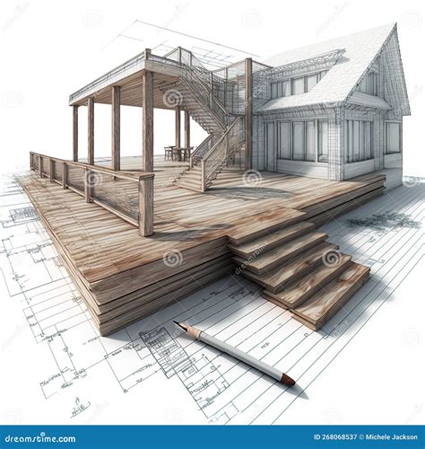 Detailed Drawings of Plans for a Deck Addition To a Home, Generative Ai ...