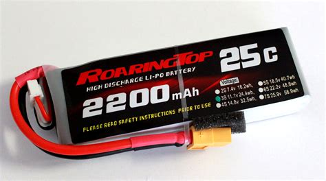 Roaring Top Lipo Battery Pack C Mah S V With Xt Plug