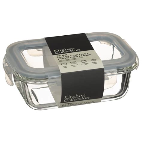 kitchen collection glass clip lock food container ml kitchen bm