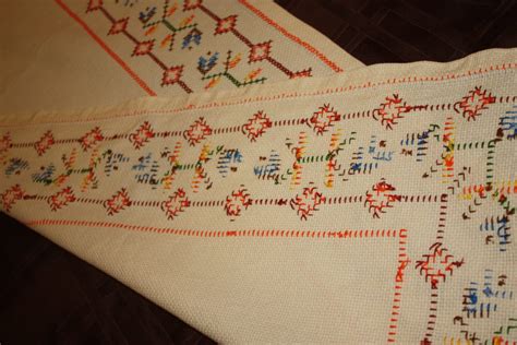 Cross Stitched Runner Etsy