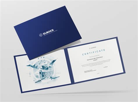 Дизайн сертификата для авиахолдинга "Сухой" on Behance
