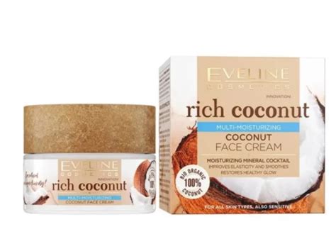 Крем для лица Eveline Rich Coconut Интенсивно увлажняющий кокосовый ...