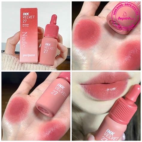 Son kem lì Peripera Ink Velvet 27 Strawberry Nude 4g Màu Nâu Hồng Đất