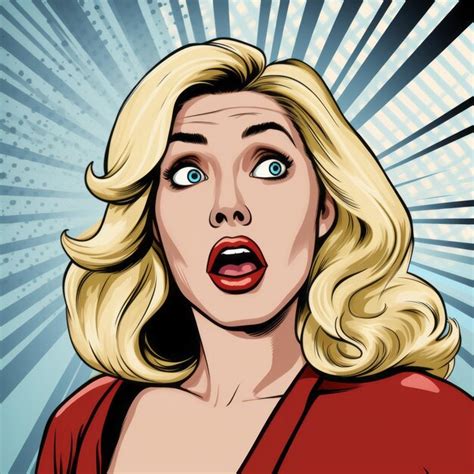 Premium Ai Image Surprised Pop Art Illustration Of A Beautiful Blonde Woman