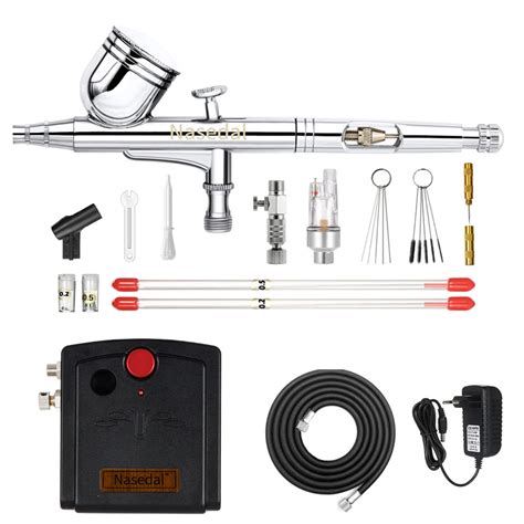 Nasedal Auto Stop Compressor Airbrush Kit Mm Dual Action Airbrush