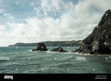 Rocky Headland On The South West Coast Path Near St Austell Cornwall