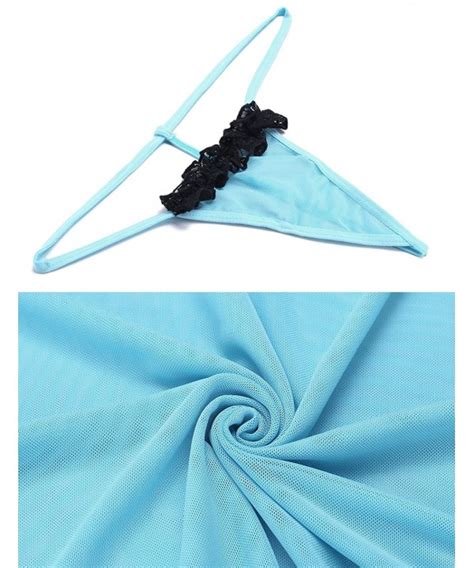 Women Sexy Lingerie Dress Floral Lace Babydoll Mesh Chemises Outfits Blue Cw Ydcy Gq