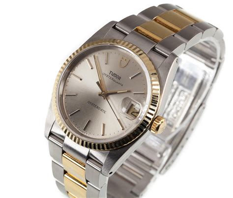 Tudor Two Tone Stainless Steel And Gold Plated Oysterquartz Men S Watch