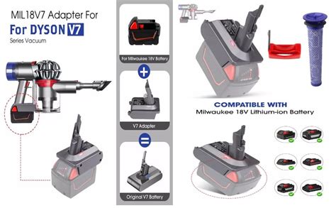 Amazon Makbos For Dyson V V Battery Adapter For Milwaukee Battery