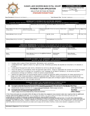 Fillable Online PAYMENT PLAN APPLICATION Fax Email Print PdfFiller