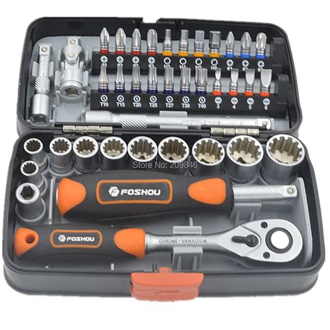 P073 FOSHOU FS 38 38PCS Industrial Mini socket ratchet wrench set 1/4 ...
