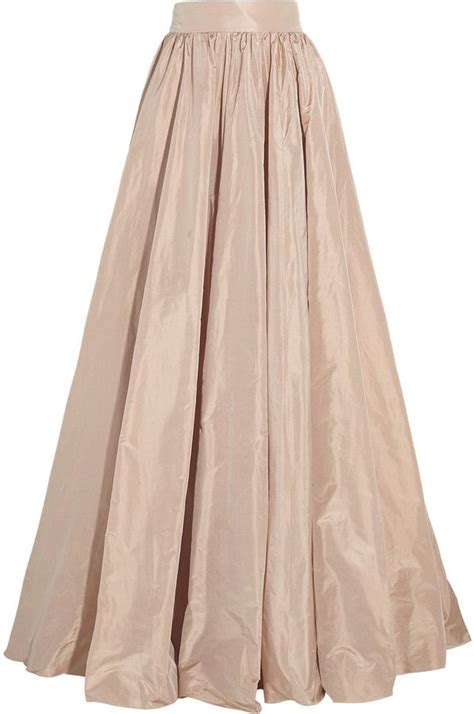 Jenny Packham Pleated Silk Taffeta Maxi Skirt Taffeta Skirt Long