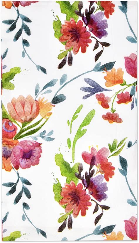 Anydesign 100pcs Spring Guest Napkins Watercolor Colorful Leaves Branches Disposable