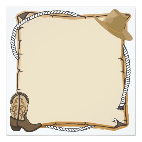 Country Western Party Invite Blank