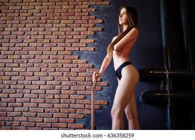 Portrait Sexy Nude Brunette Girl Black Stock Photo Shutterstock