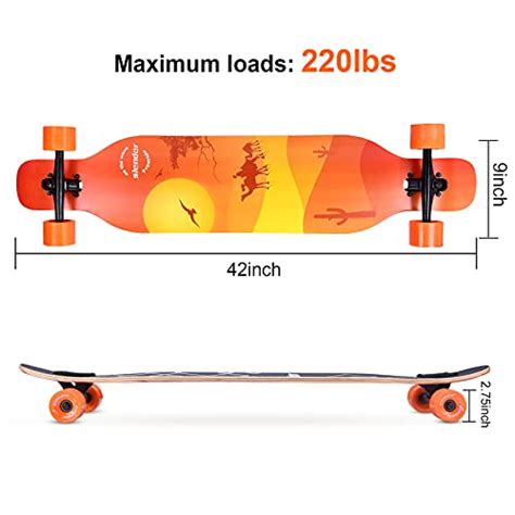 Slendor Longboard Skateboard 42 Inch Drop Through Deck