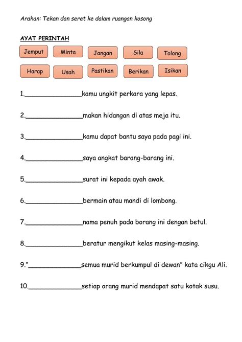 Contoh Ayat Perintah Suruhan Tahun 1 Leiafinmfinmillan