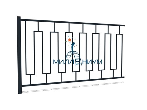 Секция забора с 1 столбом - Миллениум