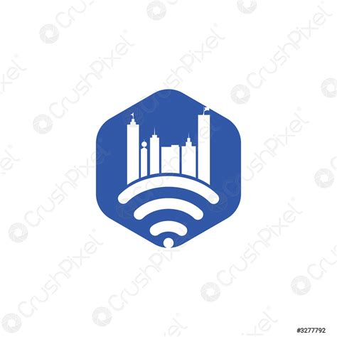 Smart city tech vector logo design. City Internet logo design - stock