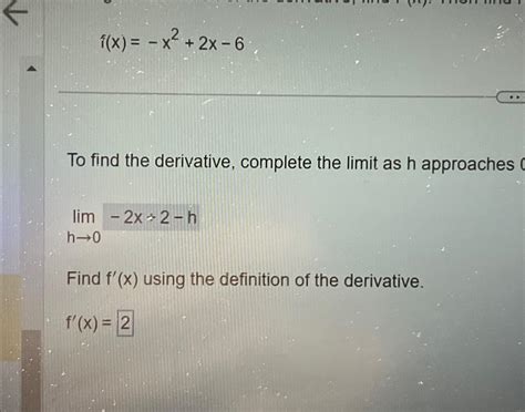 Solved F X X2 2x 6find F X ﻿using The Definition Of The