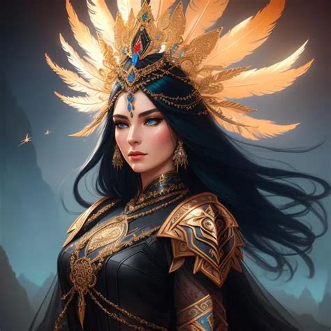 Portrait Of A Beautiful Harpia Woman Wearing Warrio