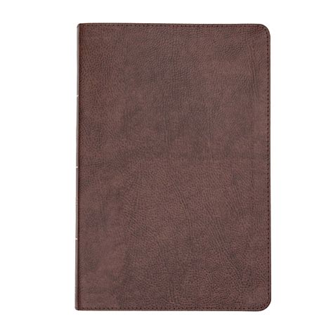 CSB Large Print Thinline Bible, Brown Bonded Leather, Indexed - B&H