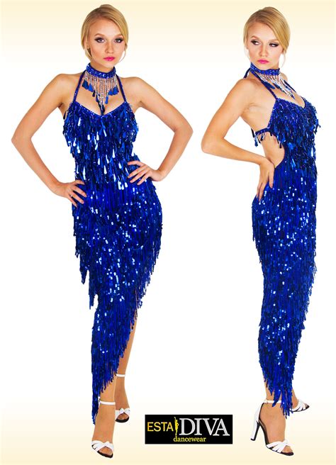 Latin Salsa dress - Galana Franja [sequin-fringe-dress-22] - €198.00 ...