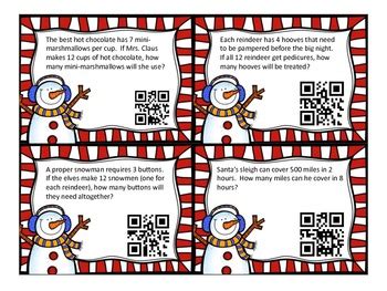 Holiday Themed Ratio And Proportion Qr Task Cards By Iteach Math With Tech