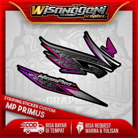 STRIPING STICKER DECAL HONDA MEGAPRO MP PRIMUS CUSTOM 12 STIKER MOTOR